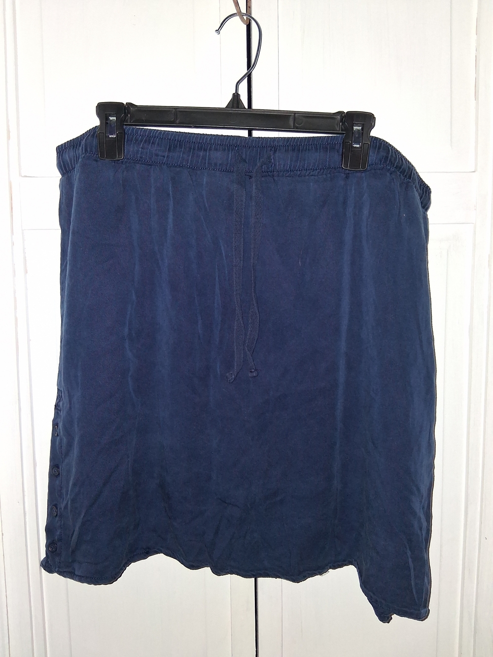 Navy Drawstring Skirt - Casual Pull-On
